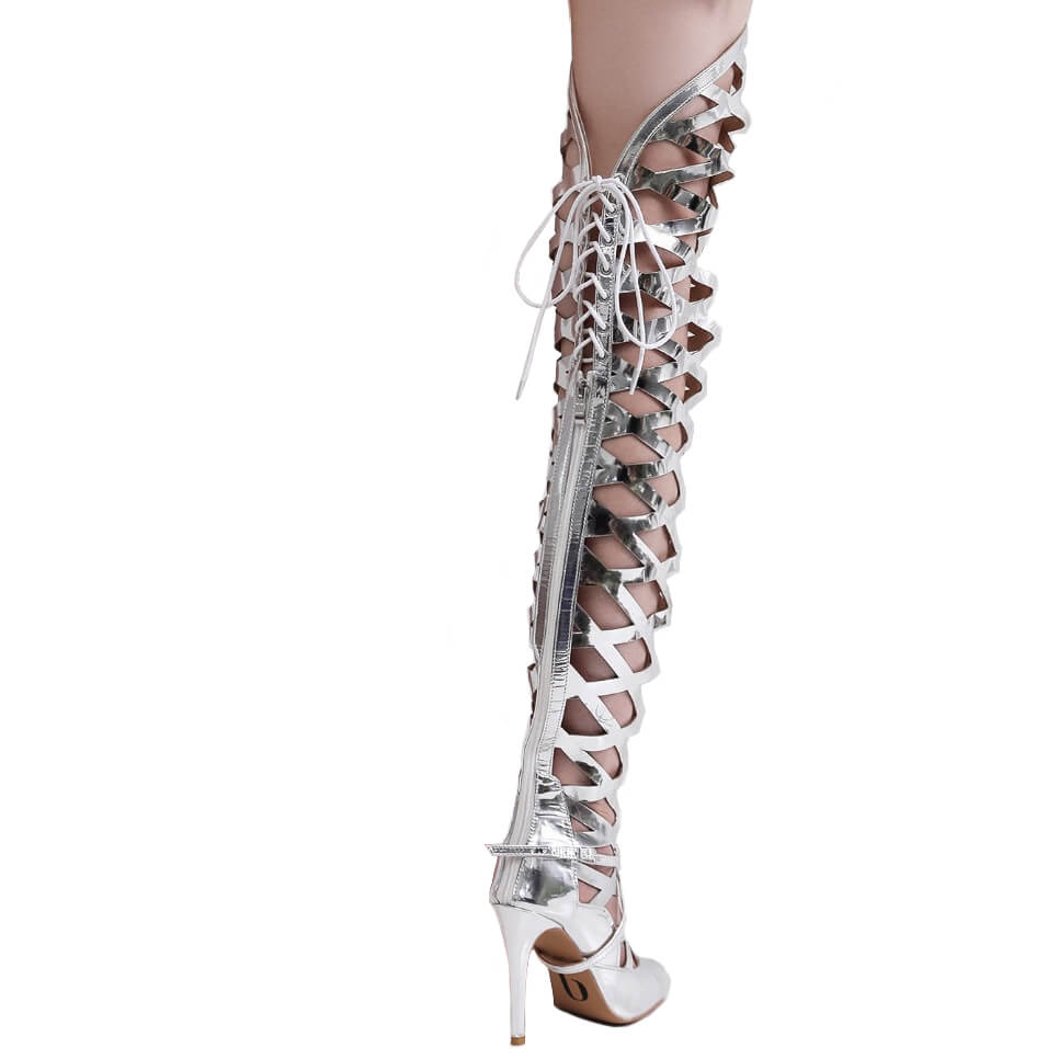 Gladysse - Silver Vegan Leather - Street Sole