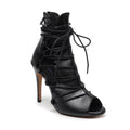 Karma - Black with Black Straps - Suede Sole - Dance Floor Only