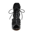 Karma - Black with Black Straps - Suede Sole - Dance Floor Only