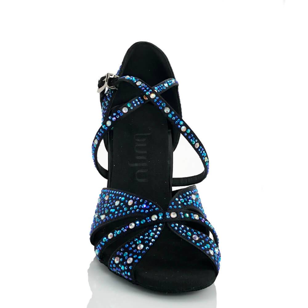 Jema - Black Satin - Suede Sole - Dance Floor Only