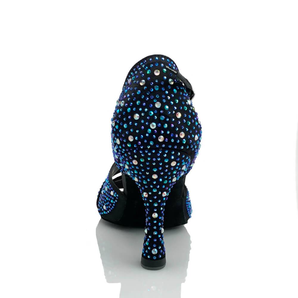 Jema - Black Satin - Suede Sole - Dance Floor Only