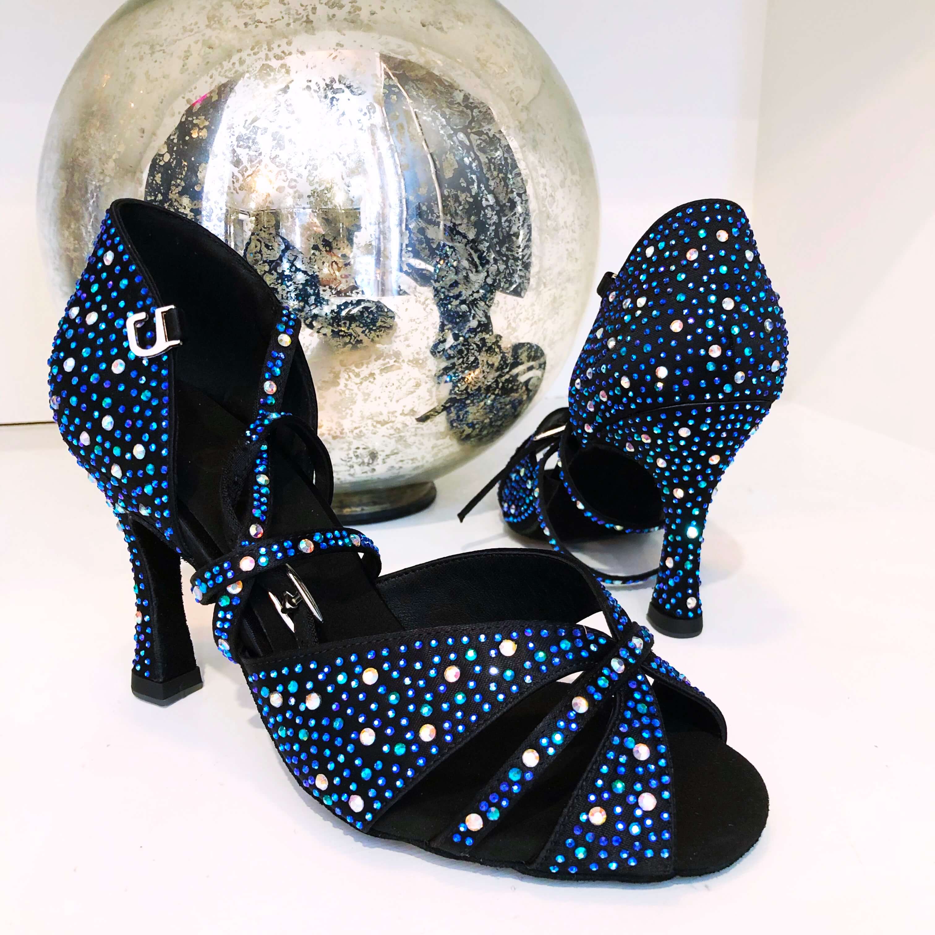 Jema - Black Satin - Suede Sole - Dance Floor Only