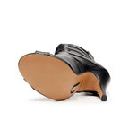 Jett - Black Vegan Leather   - Suede Sole