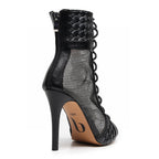 Jezabel - Black Vegan Leather - Suede Sole - Dance Floor Only