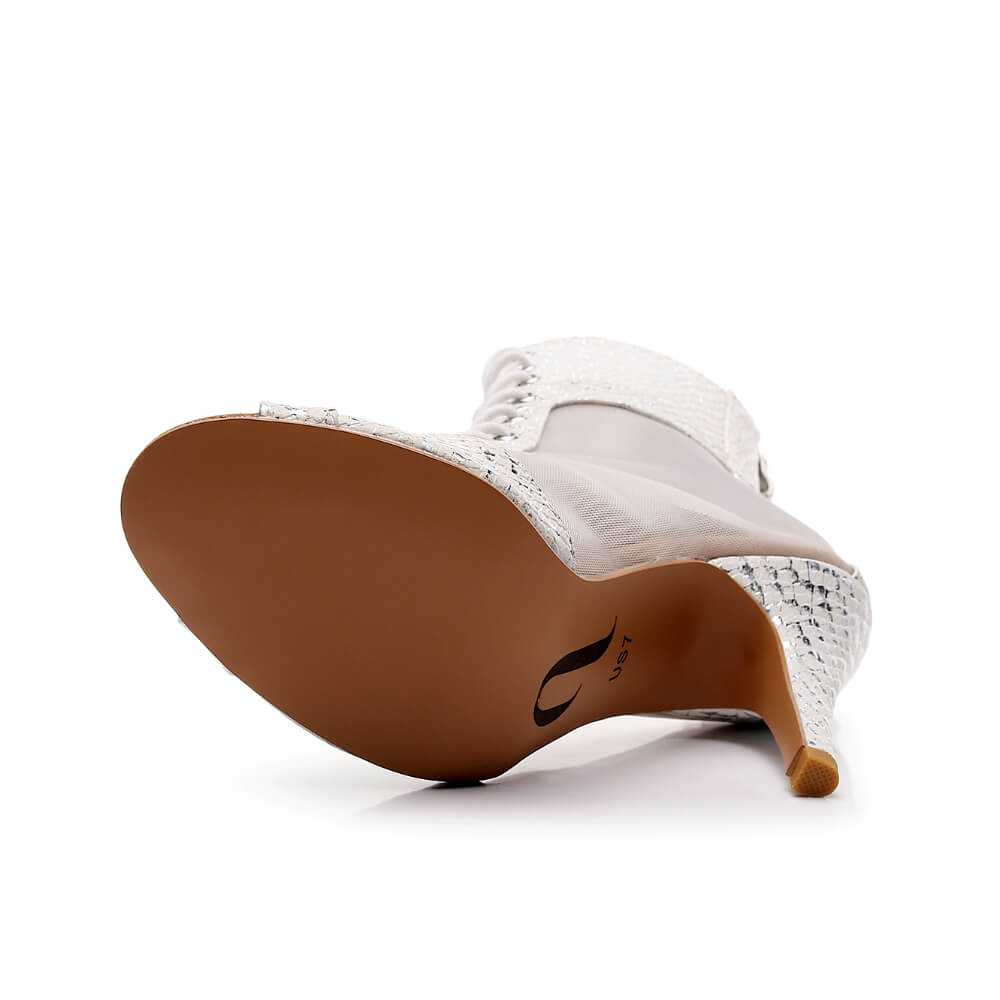 Jezika - White Metallic Snake - Street Sole