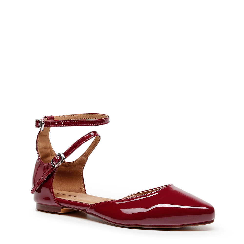 Keeley - Burgundy Vegan Patent - Street Sole