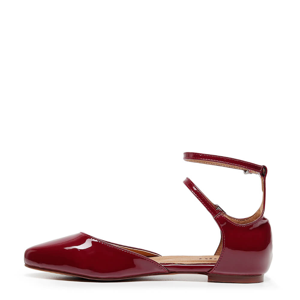 Keeley - Burgundy Vegan Patent - Street Sole