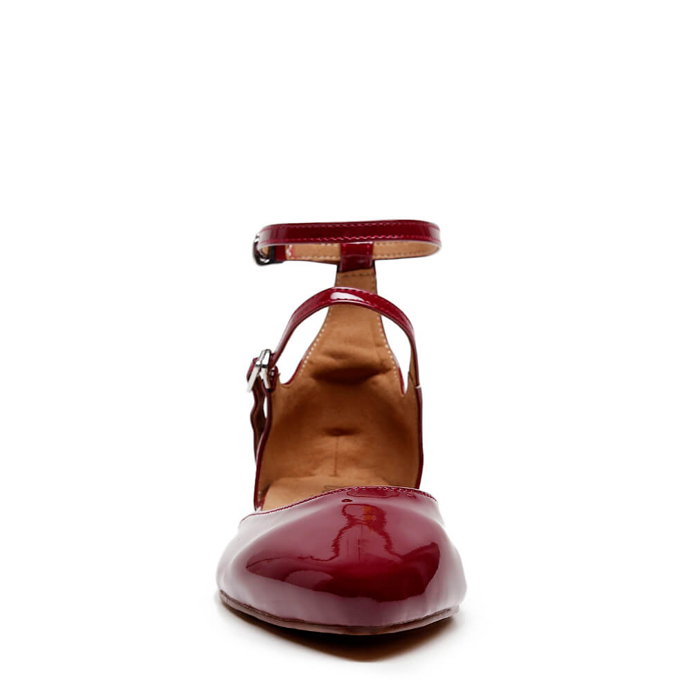 Keeley - Burgundy Vegan Patent - Street Sole