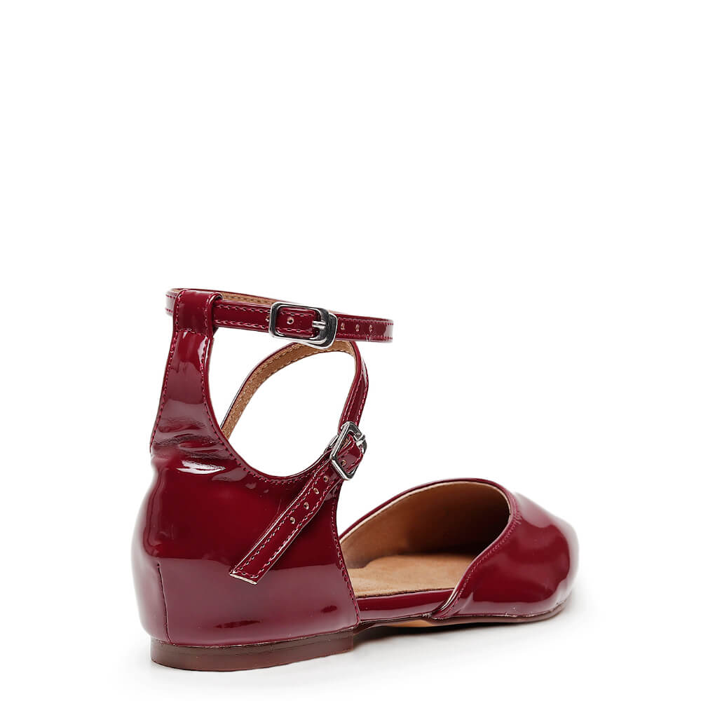 Keeley - Burgundy Vegan Patent - Street Sole