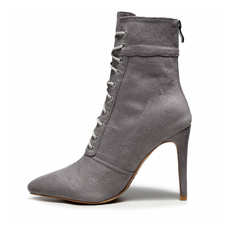 Khadija - Grey Vegan Suede - Street Sole
