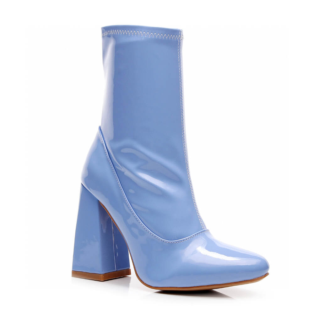 La Gogo Ankle Boot - Periwinkle Wet Look - Street Sole