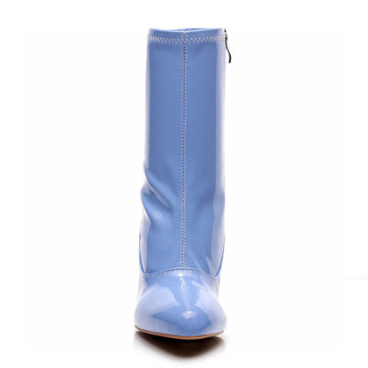 La Gogo Ankle Boot - Periwinkle Wet Look - Street Sole