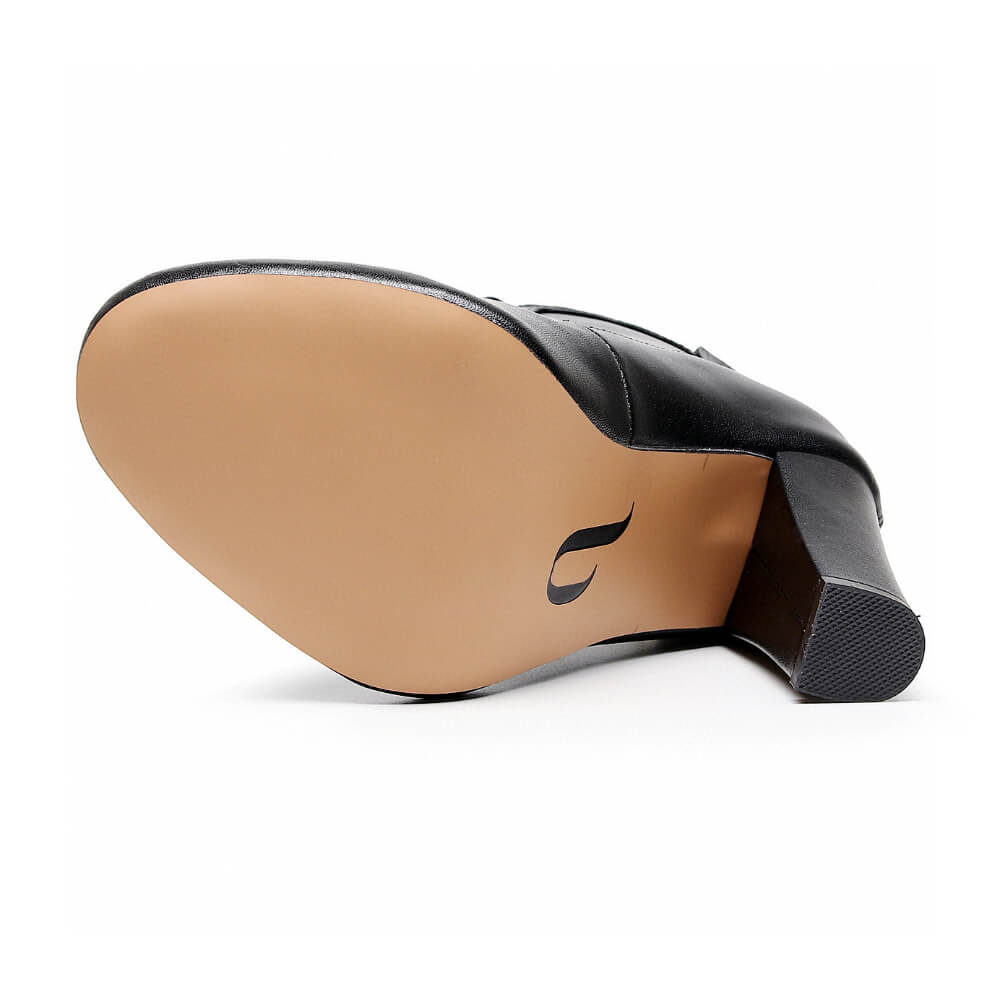 Ladijay Wide Fit - Black Vegan Leather - Street Sole