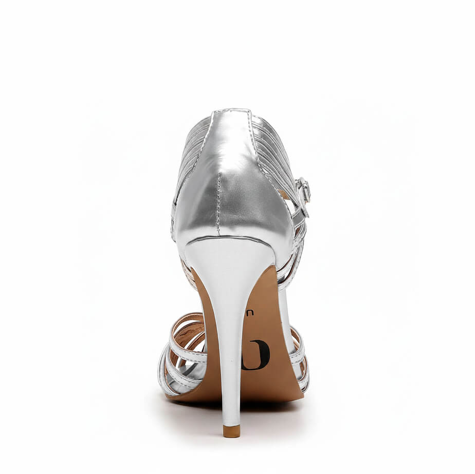 Livv - Matte Silver Vegan Leather - Suede Sole