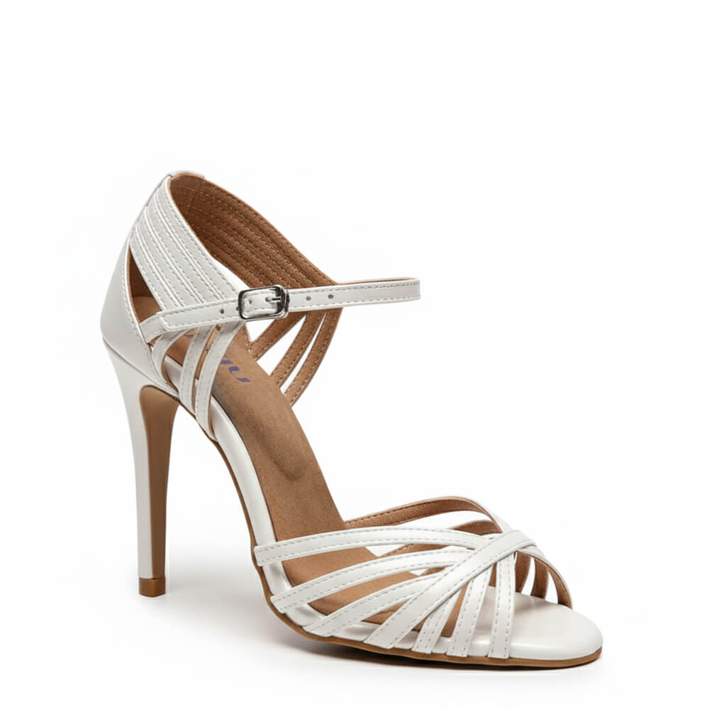 Livv - White Vegan Leather - Suede Sole