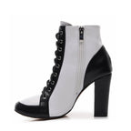 Logan - Black White Vegan Leather - Street Sole