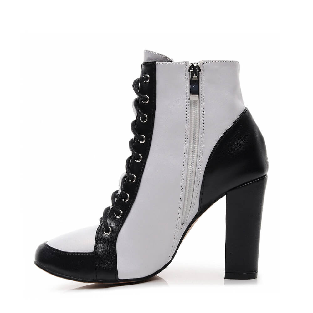 Logan - Black White Vegan Leather - Street Sole