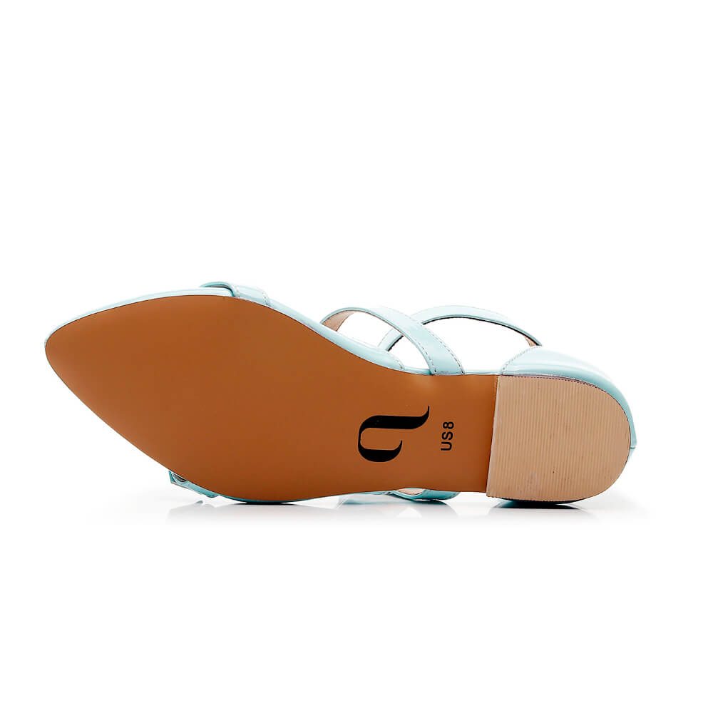 London - Pastel Blue Vegan Patent - Street Sole