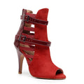 Lowen - Red Suede Burgundy Patent - Street Sole