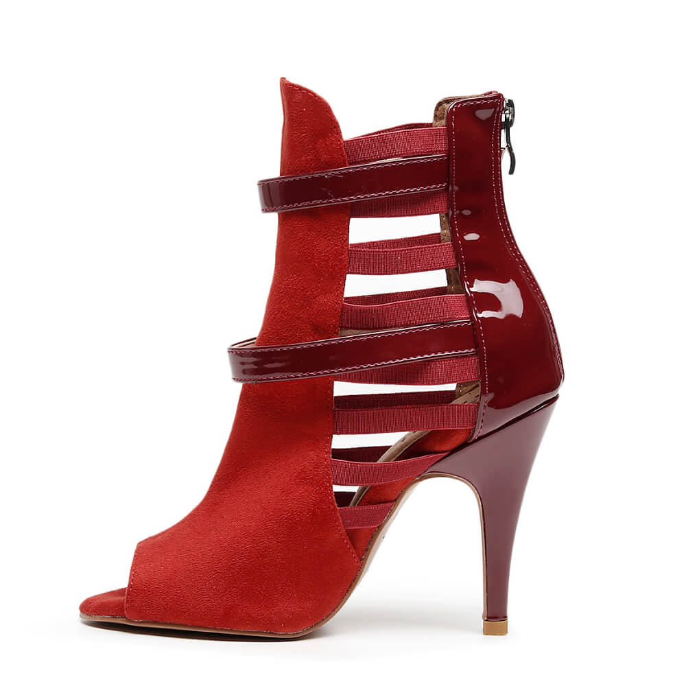 Lowen - Red Suede Burgundy Patent - Street Sole