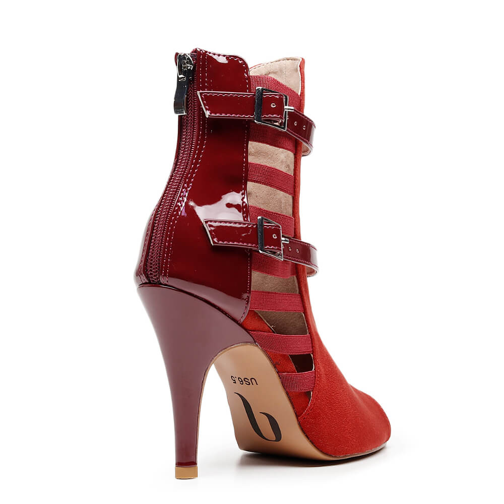 Lowen - Red Suede Burgundy Patent - Street Sole