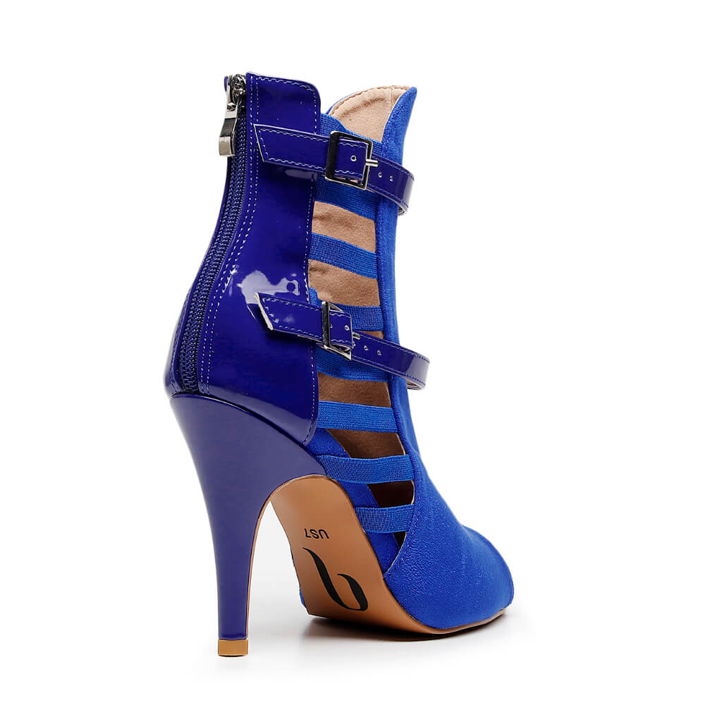 Lowen - Blue Suede Navy Patent - Street Sole