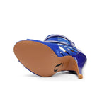 Lowen - Blue Suede Navy Patent - Street Sole