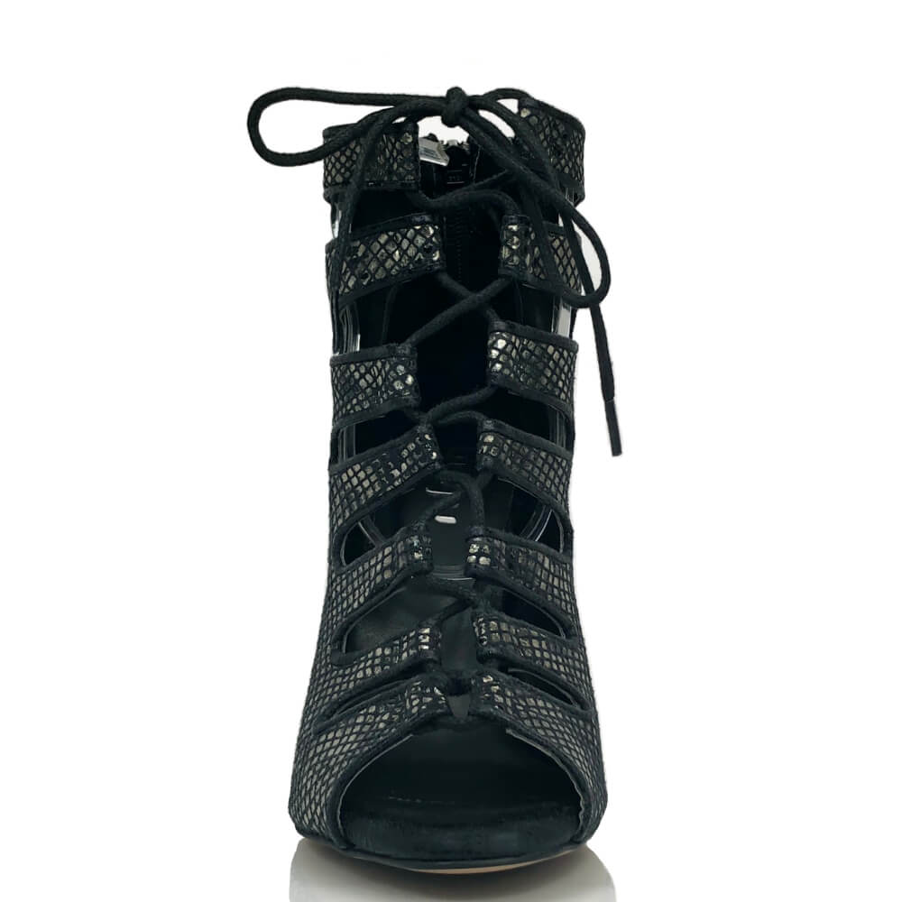 Luciana - Black Metallic Snake - Street Sole