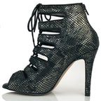 Luciana - Black Metallic Snake - Street Sole