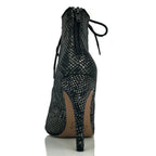 Luciana - Black Metallic Snake - Street Sole