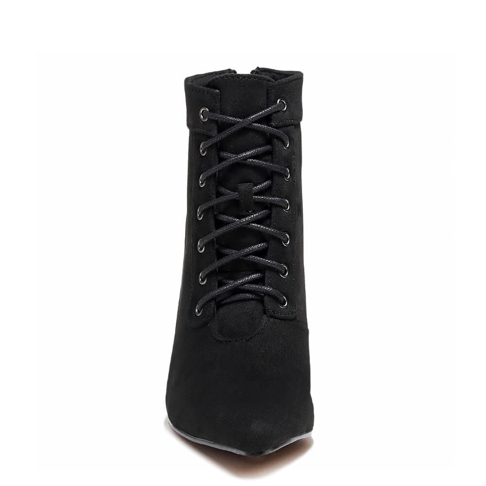 Madina - Black Vegan Suede - Suede Sole