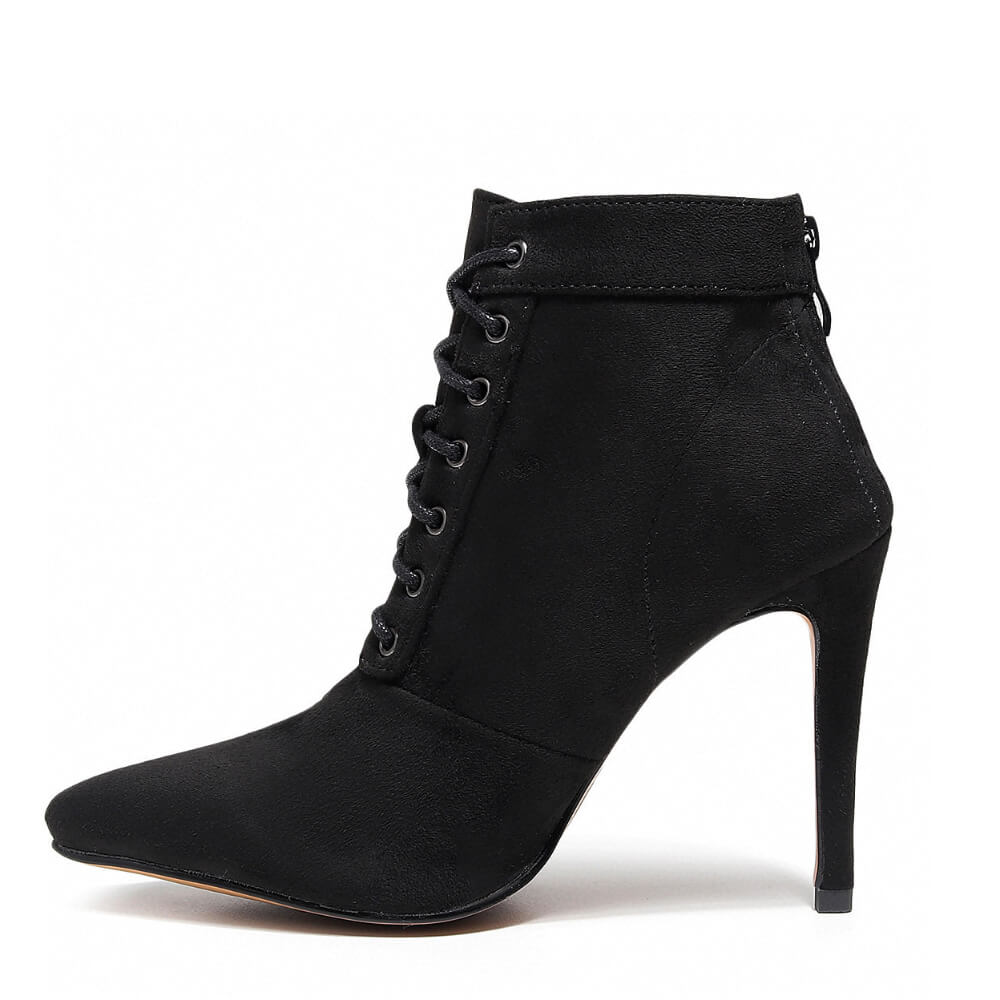 Madina - Black Vegan Suede - Suede Sole