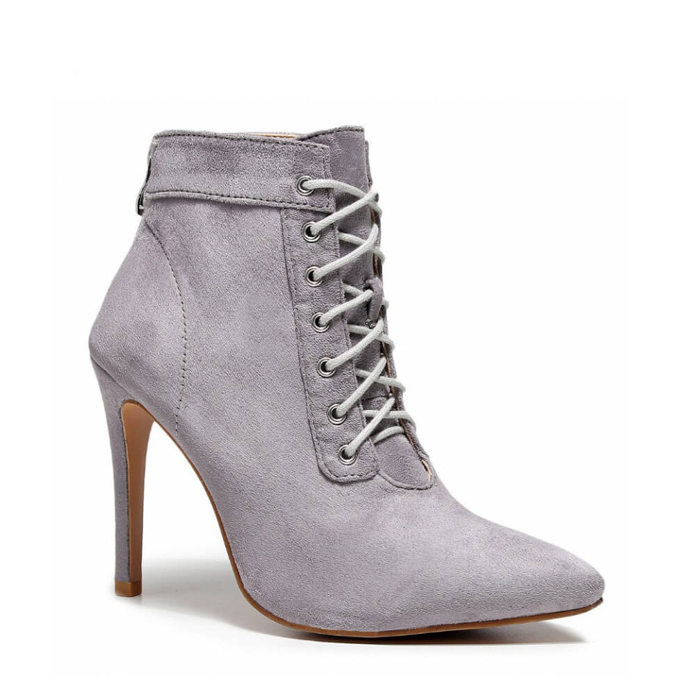 Madina - Grey Vegan Suede - Suede Sole