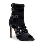 Malone - Black Lycra and Vegan Patent - Street Sole