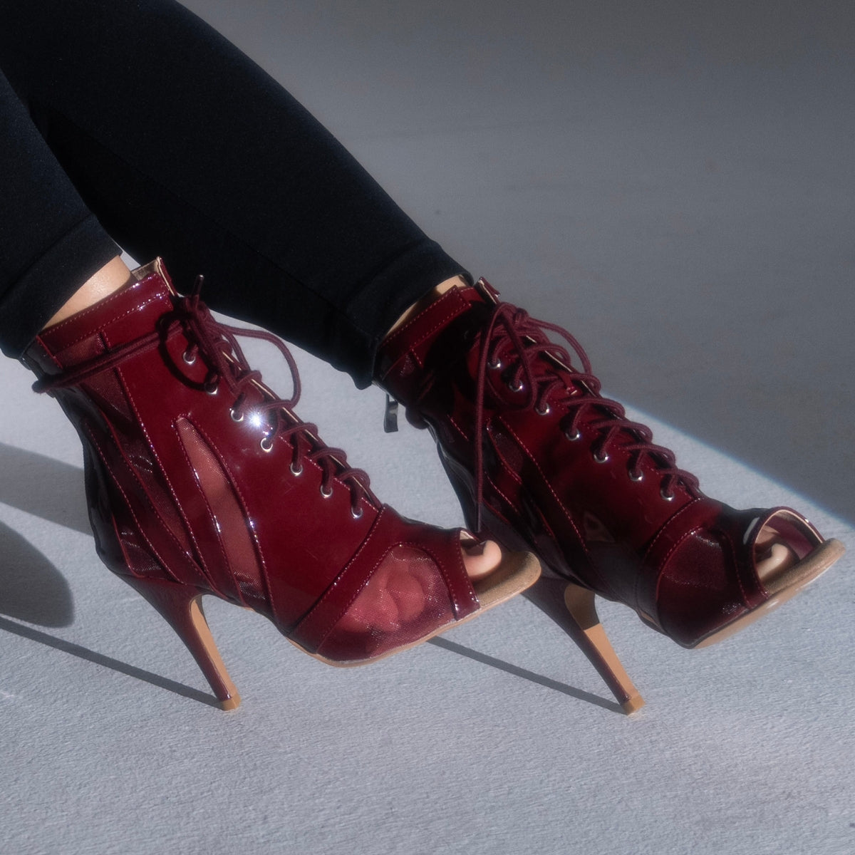 Marley - Burgundy Vegan Patent - Street Sole