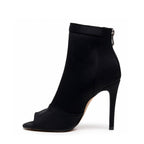 Mina - Black Lycra - Suede Sole