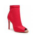 Mina - Red Lycra - Suede Sole