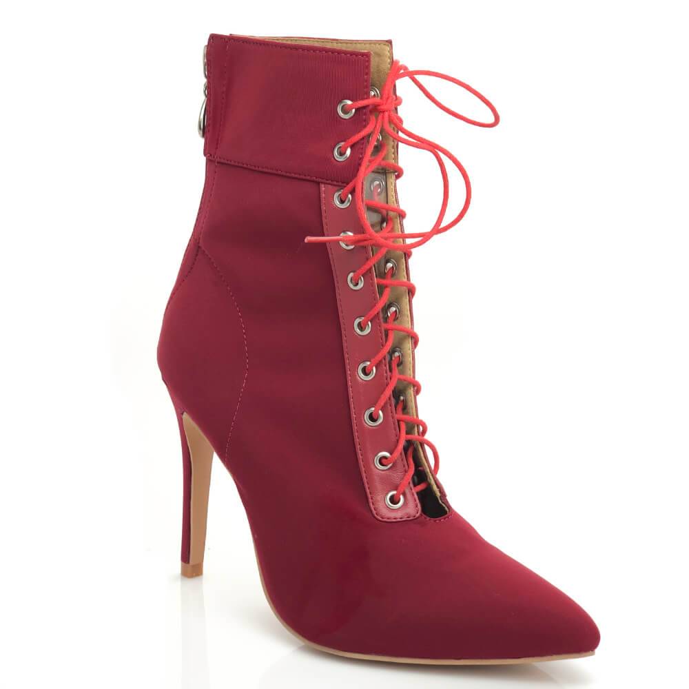 Naeema - Burgundy - Suede Sole - Dance Floor Only