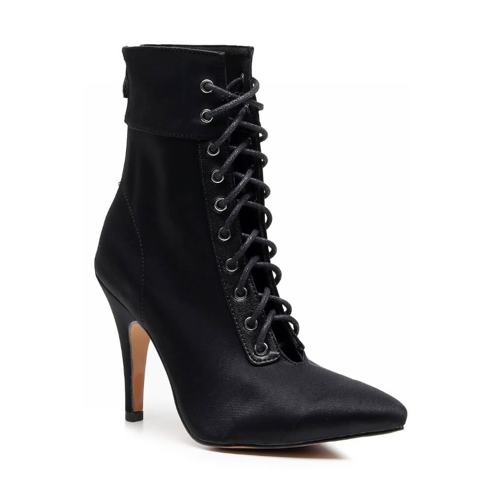 Naeema - Black Lycra - Suede Sole - Dance Floor Only