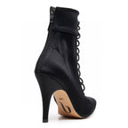 Naeema - Black Lycra - Suede Sole - Dance Floor Only