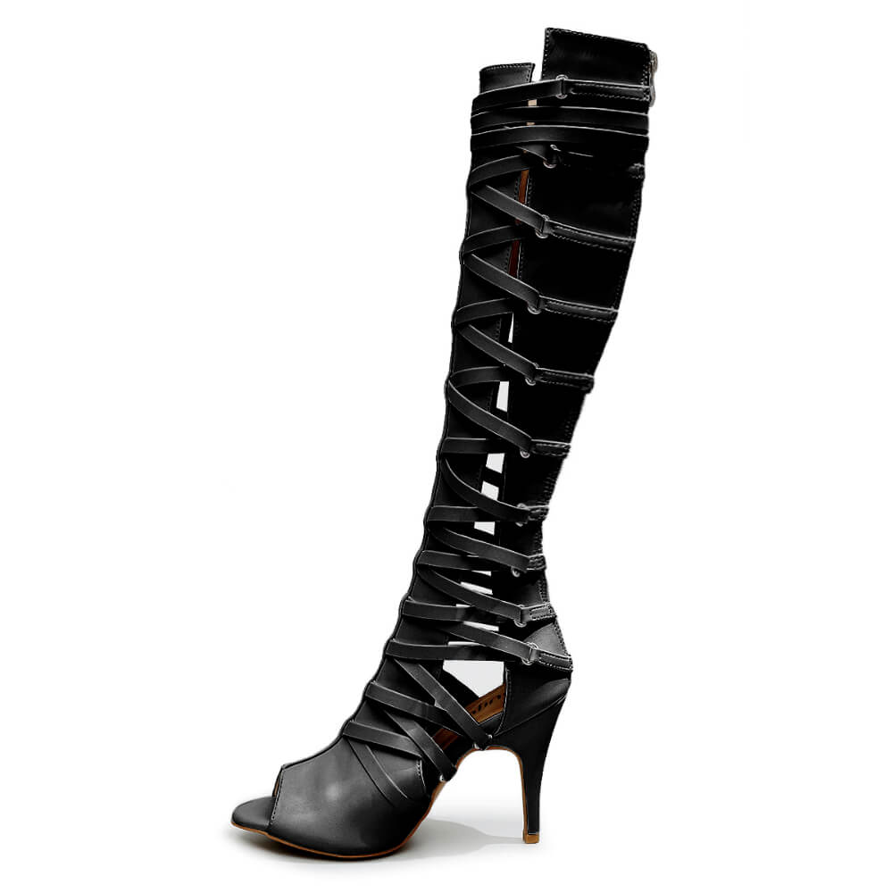 Nyra - Black Vegan Leather - Street Sole