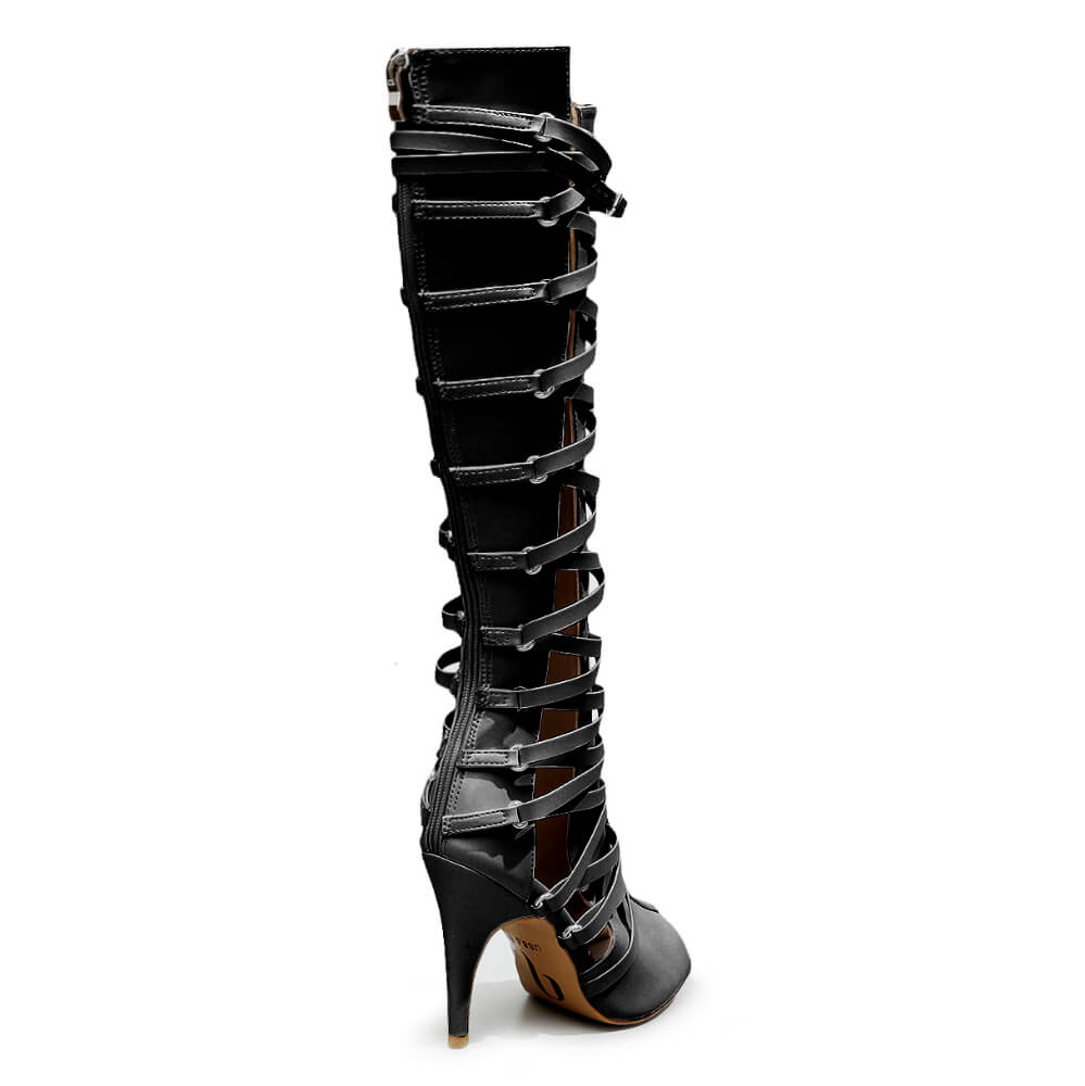 Nyra - Black Vegan Leather - Street Sole