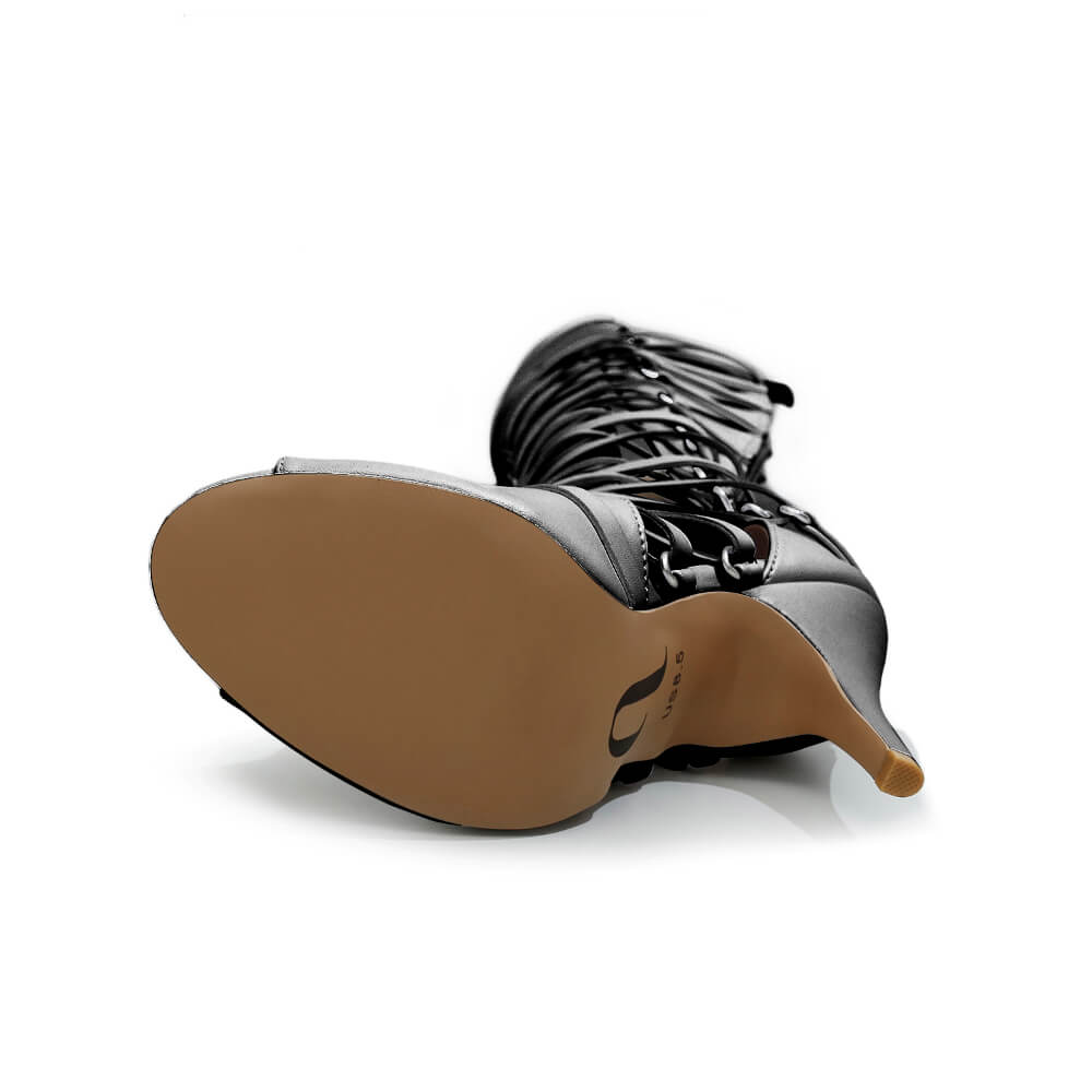 Nyra - Black Vegan Leather - Street Sole