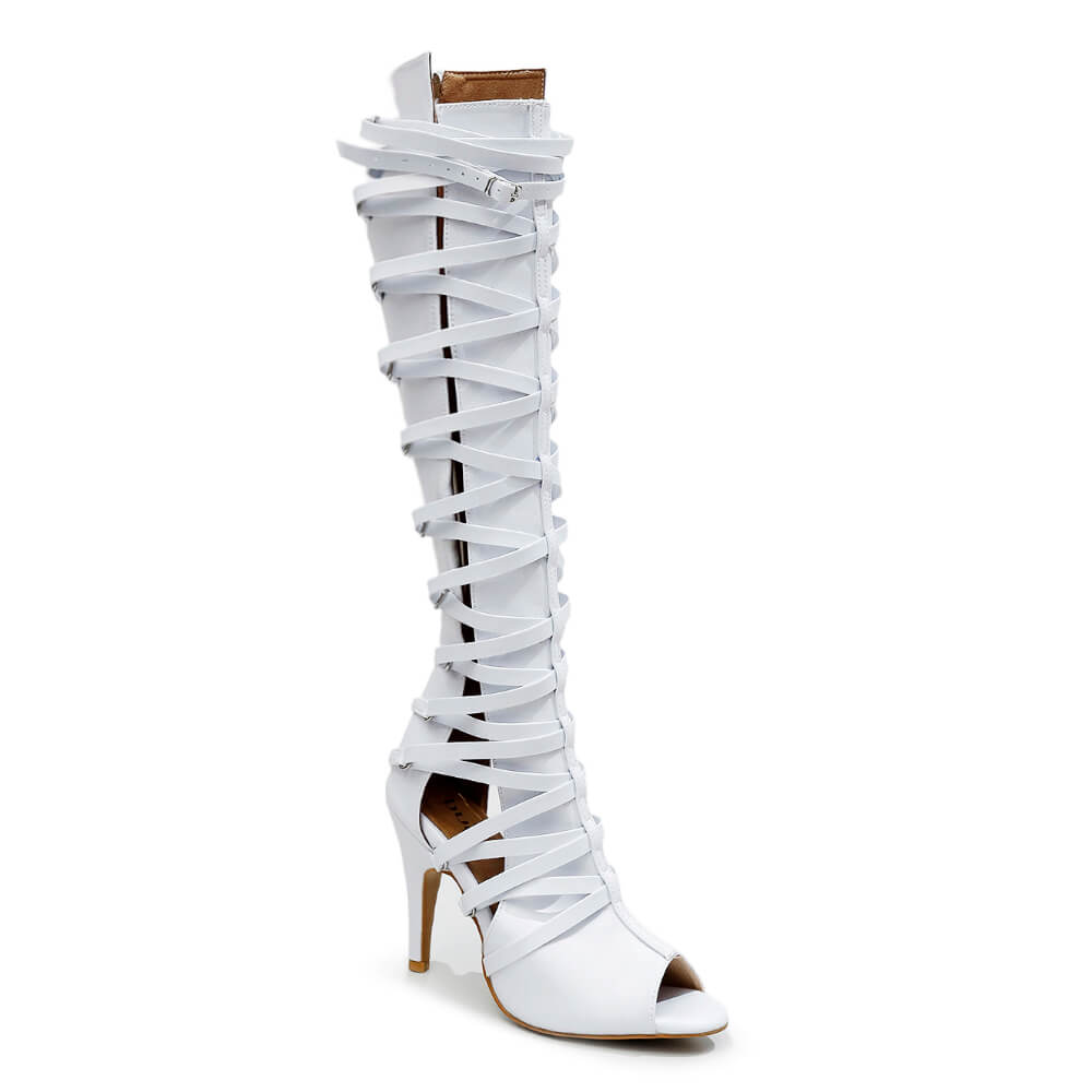 Nyra - White Vegan Leather - Street Sole – Burju Shoes