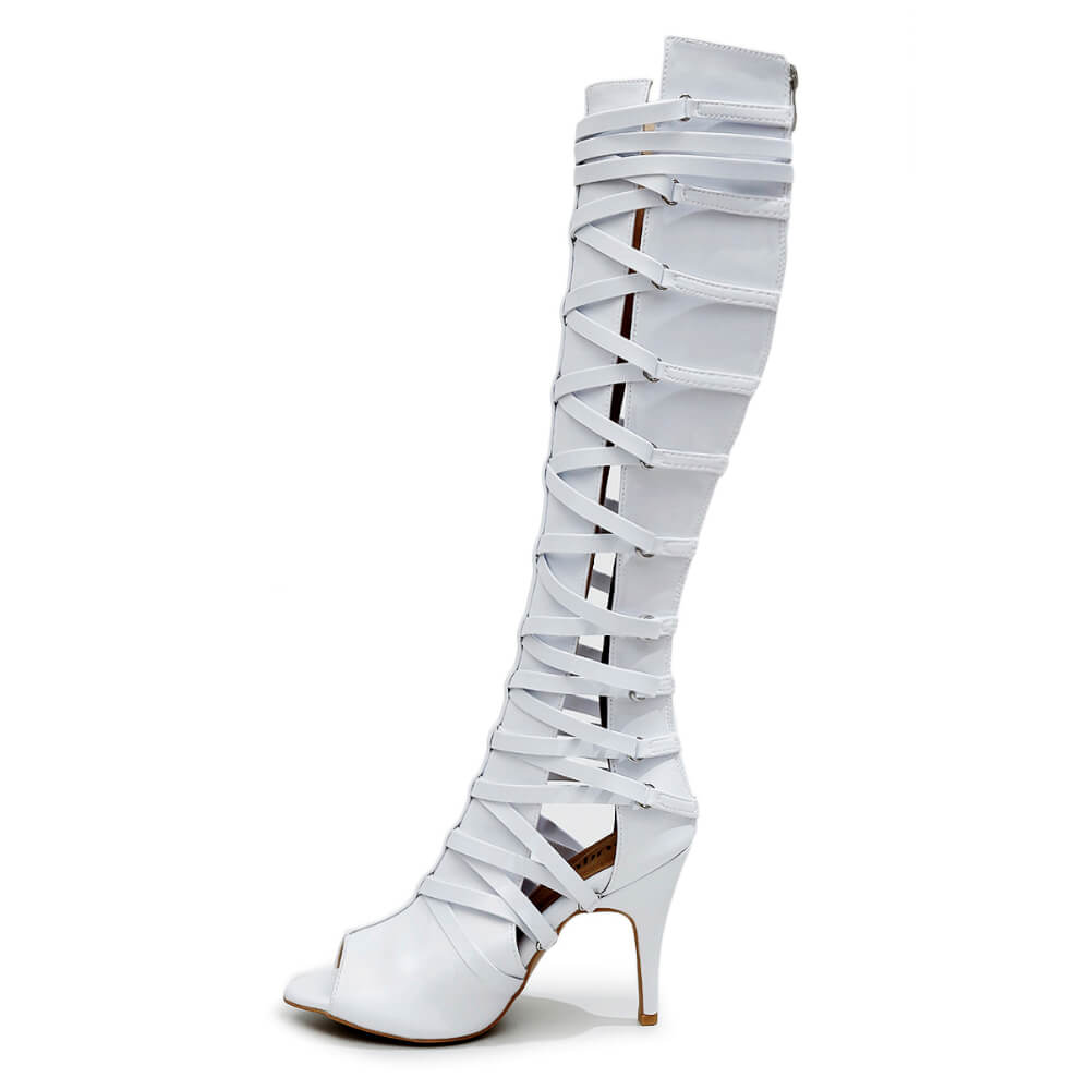 Nyra - White Vegan Leather - Street Sole