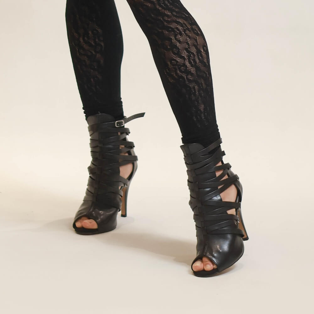 Nyx - Black Vegan Leather   - Street Sole