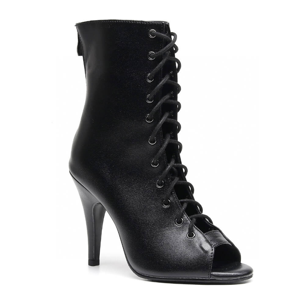 Oliviya - Black Vegan Leather - Rubber Sole