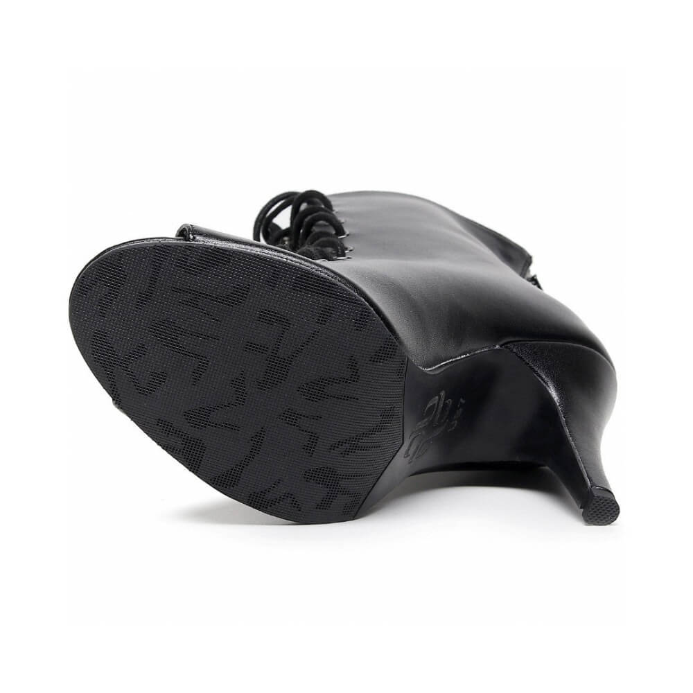 Oliviya - Cuir végan noir - Semelle en caoutchouc