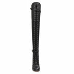 Omani Size Inclusive - Matte - Black Vegan Leather - Street Sole - Thigh Variant Zero
