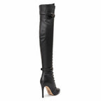 Omani Size Inclusive - Matte - Black Vegan Leather - Street Sole - Thigh Variant Zero